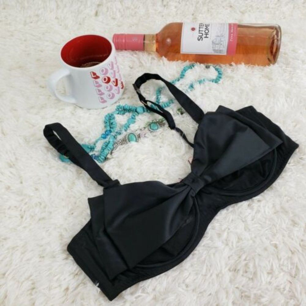 Victoria's Secret 34 DDD Black Bow Without Padding PushUp Bra